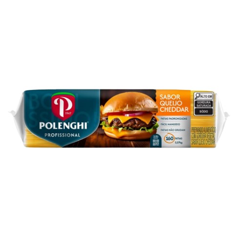 MISTURA POLENGHI CHEDDAR FATIADO PCTE 2.270 KG 160 FATIAS (UN)