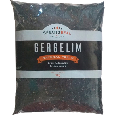GERGELIM NATURAL PRETO SESAMO PACOTE 1KG  (UN)