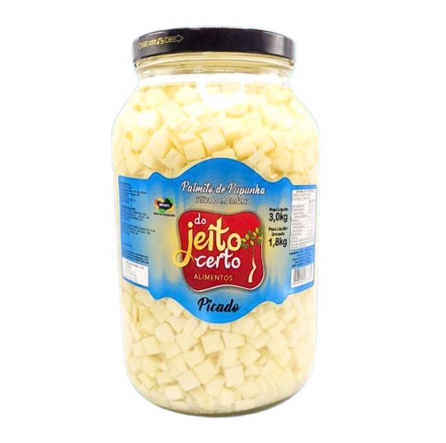 PALMITO JEITO CERTO PICADO PUPUNHA VIDRO 1.8KG (UN)