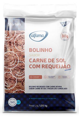 BOLINHO SABOR CARNE DE SOL COM REQUEIJAO ALFAMA 1.05KG (UN)