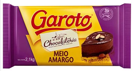 COBERTURA CHOCOLATE MEIO AMARGO GAROTO 2.1KG (UN)