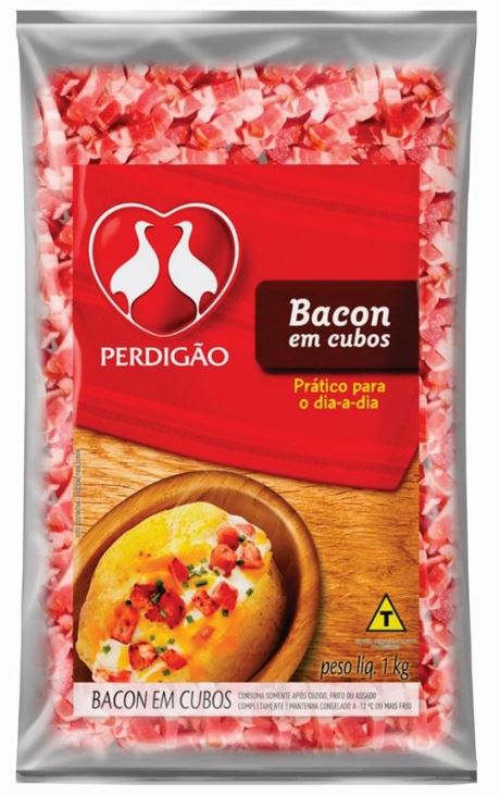 BACON CUBOS PERDIGAO DEFUMADO CONGELADO PCT 1KG (PC)