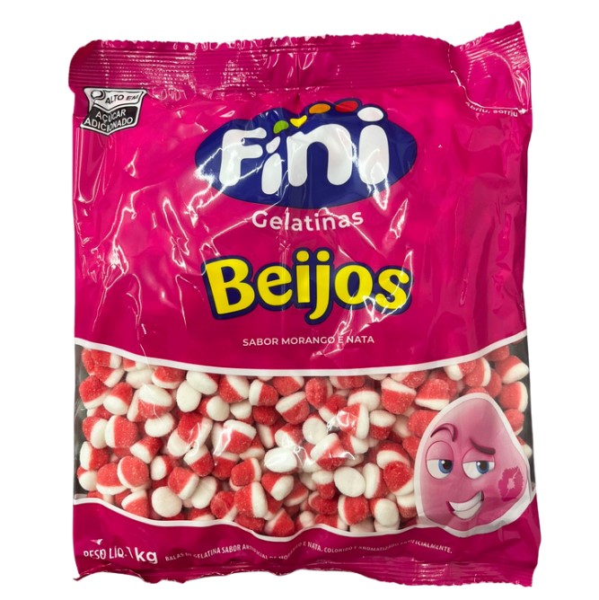 BALA BEIJOS DE MORANGO FINI 1KG (UN)