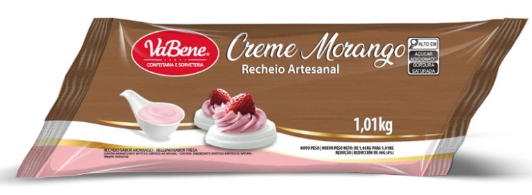 RECHEIO ARTESANAL CREME MORANGO VABENE 1.01KG (UN)