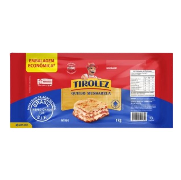 MUSSARELA TIROLEZ FATIADA 1KG (PC)
