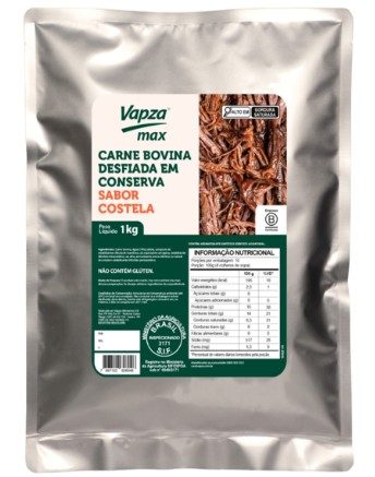 CARNE BOVINA DESFIADA EM CONSERVA SABOR COSTELA 1KG (UN)
