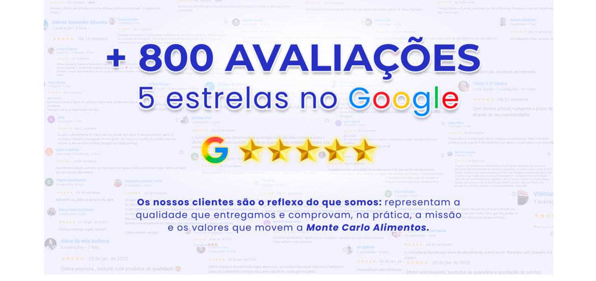 + 800 avaliações