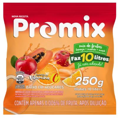 REFRESCO EM PO PROMIX 10X250G 10L MIX DE FRUTAS (UN)