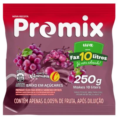 REFRESCO EM PO PROMIX 10X250G 10L UVA (UN)