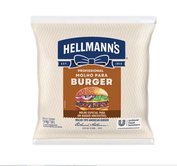 MOLHO PROFISSIONAL HELLMANNS PARA BURGUER 6X1.6KG (UN)