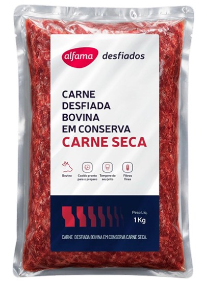 CARNE SECA DESFIADA ESTERILIZADA ALFAMA 1KG (UN)