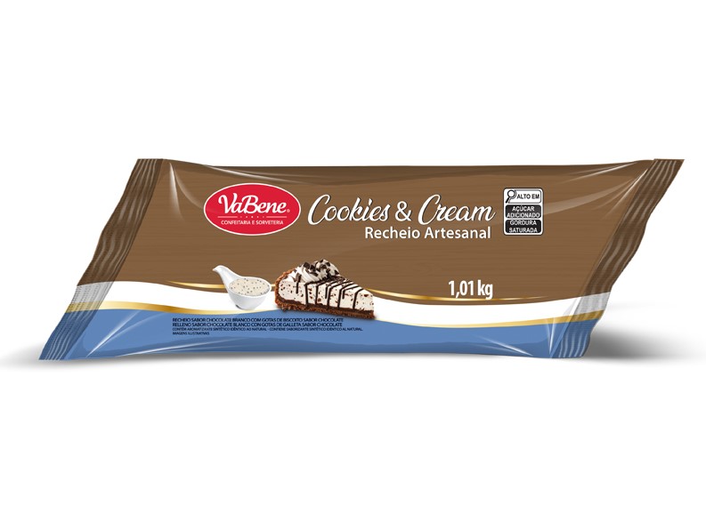 RECHEIO ARTESANAL CREME COOKIES & CREAM 1.01KG VABENE (UN)